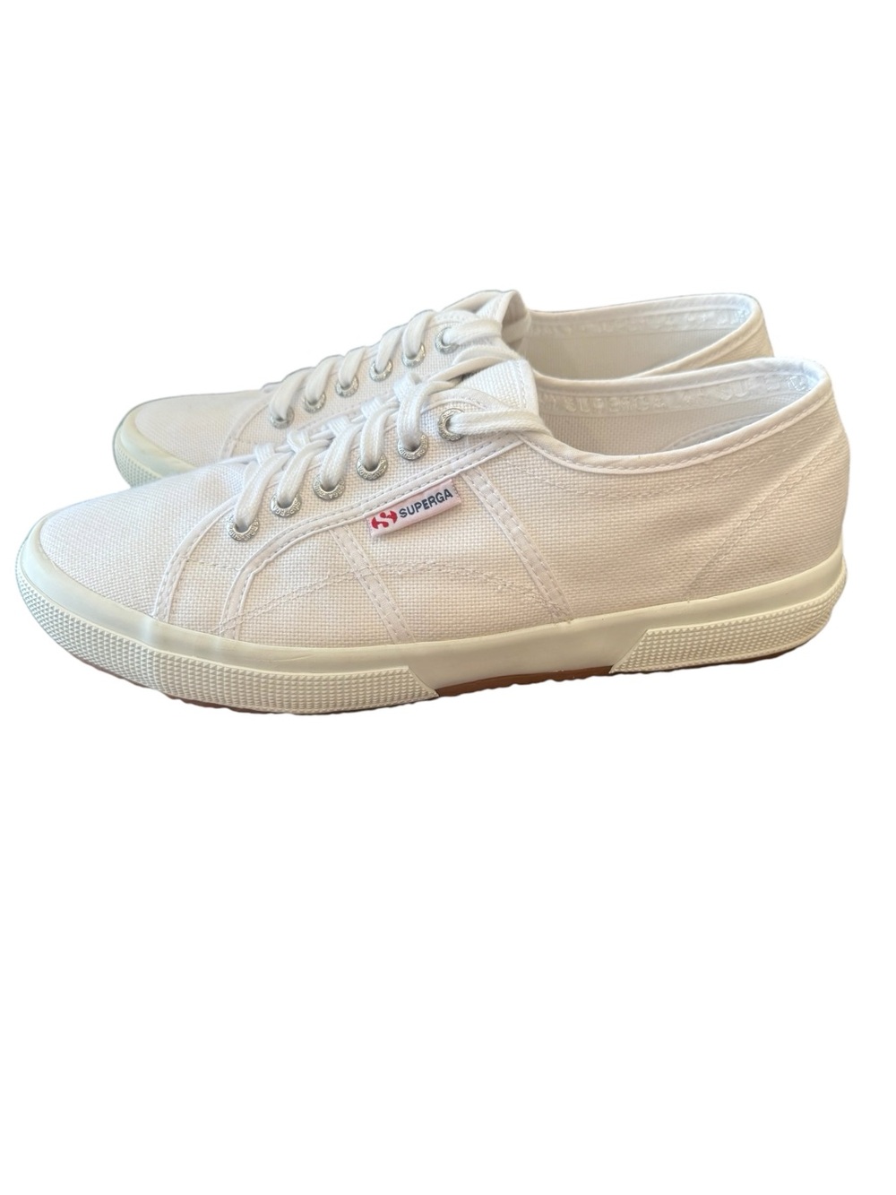 Superga Cotu Classic White Lace-up Canvas Sneaker Z4946 Mens 10 Womens 11.5